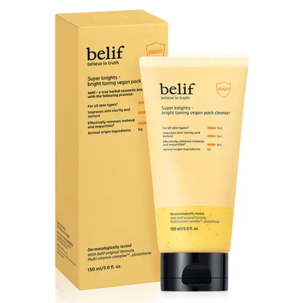 belif Super Knights Brightening Toning Vegan Pack Cleanser 150ml