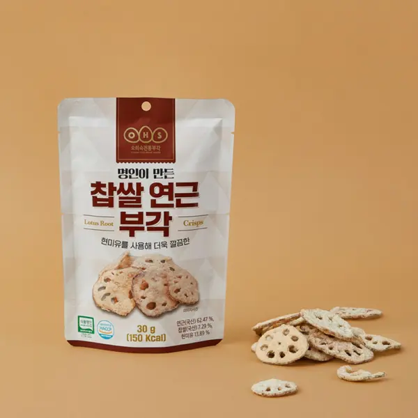 Oh Hee-sook Traditional Bugak Glutinous Rice Lotus Root Bugak 30g×3 Packs