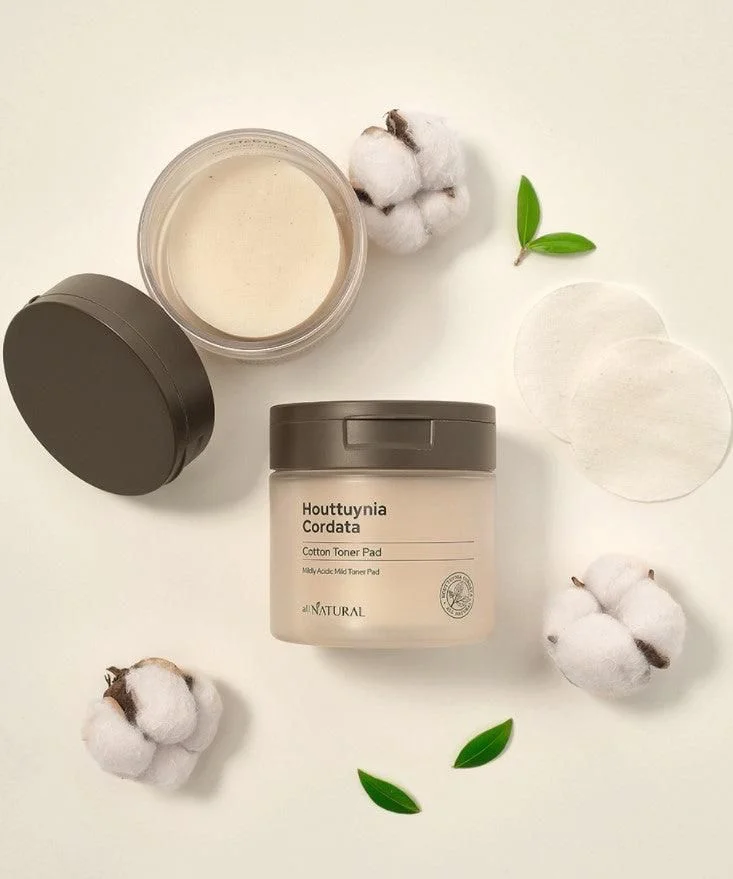 allNATURAL Houttuynia Cordata Cotton Toner Pad 140ml 80EA - EmpressKorea