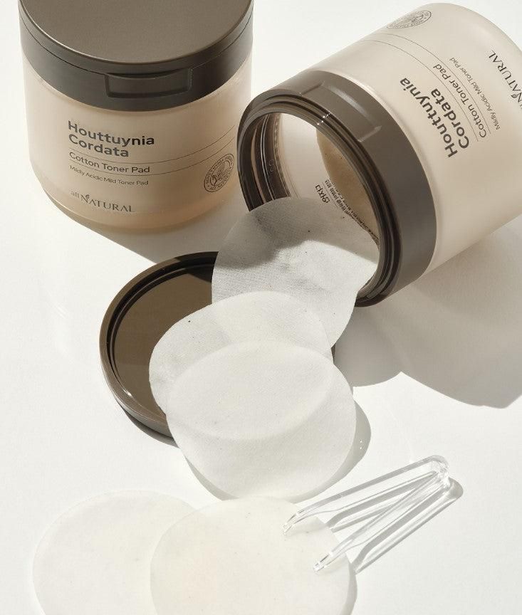 allNATURAL Houttuynia Cordata Cotton Toner Pad 140ml 80EA - EmpressKorea