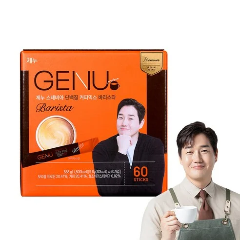 GENU Stevia Protein Barista Coffee Mix 9.8g*60sticks