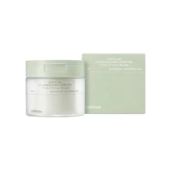 celimax JI WOO GAE Cica BHA Blemish Toner Pad 170ml 60EA - EmpressKorea