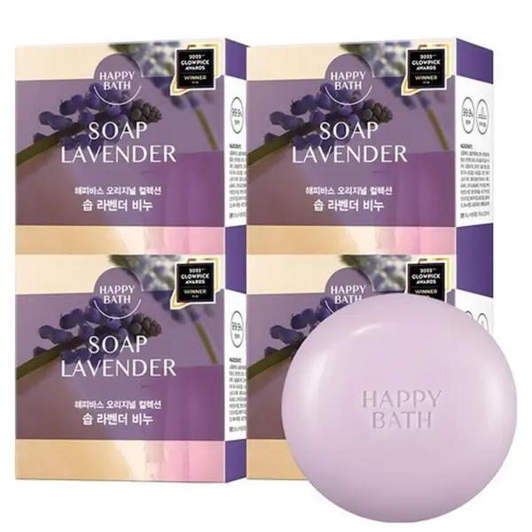 HAPPY BATH Original Collection No 128 Lavender Bar Soap 90g x 4ea