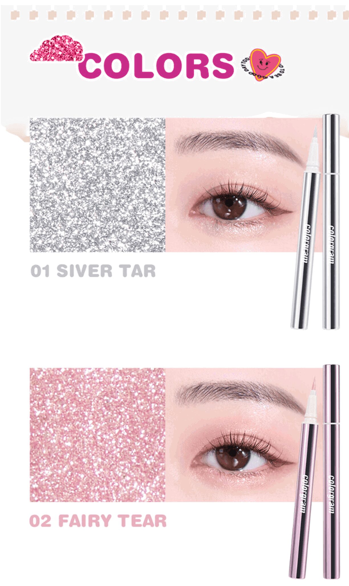 colorgram Milk Bling Glitter Liner (2 Colors) 0.6g - EmpressKorea