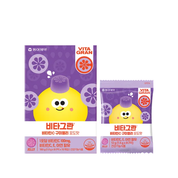 DONG-A FARM VitaGran Vitamin C Gummy Jelly Grape Flavor 180g