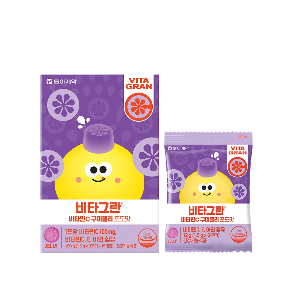 DONG-A FARM VitaGran Vitamin C Gummy Jelly Grape Flavor 180g