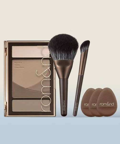 dasique Better Than Contour Brush 5-piece Set (Main Product 20.5g+2Types of Brushes+3Finger Puffs) - EmpressKorea