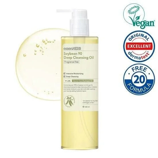 essenHERB Soybean 90 Deep Cleansing Oil 300ml Original - EmpressKorea
