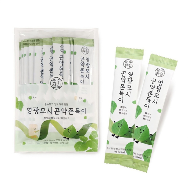 순수한집 Chewy Konjac Jelly Snack with Mosi-leaf (Yeonggwang) – Low Calorie 25g*15pack