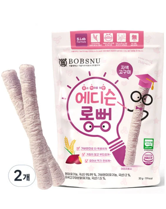 BOBSNU Edison Long-Pung Organic Brown Rice Cookies 30g*2pack - Image 4
