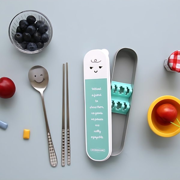 BLUETABLE Noiseless Stainless Steel Spoon Case Set Mint - Made in Korea