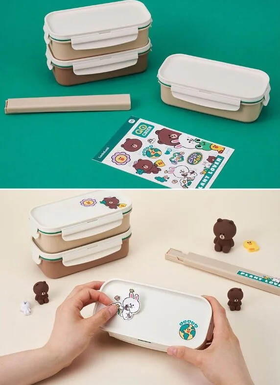 LocknLock Daily Line Friends Cotton 3-Tier Lunch Box - Image 3