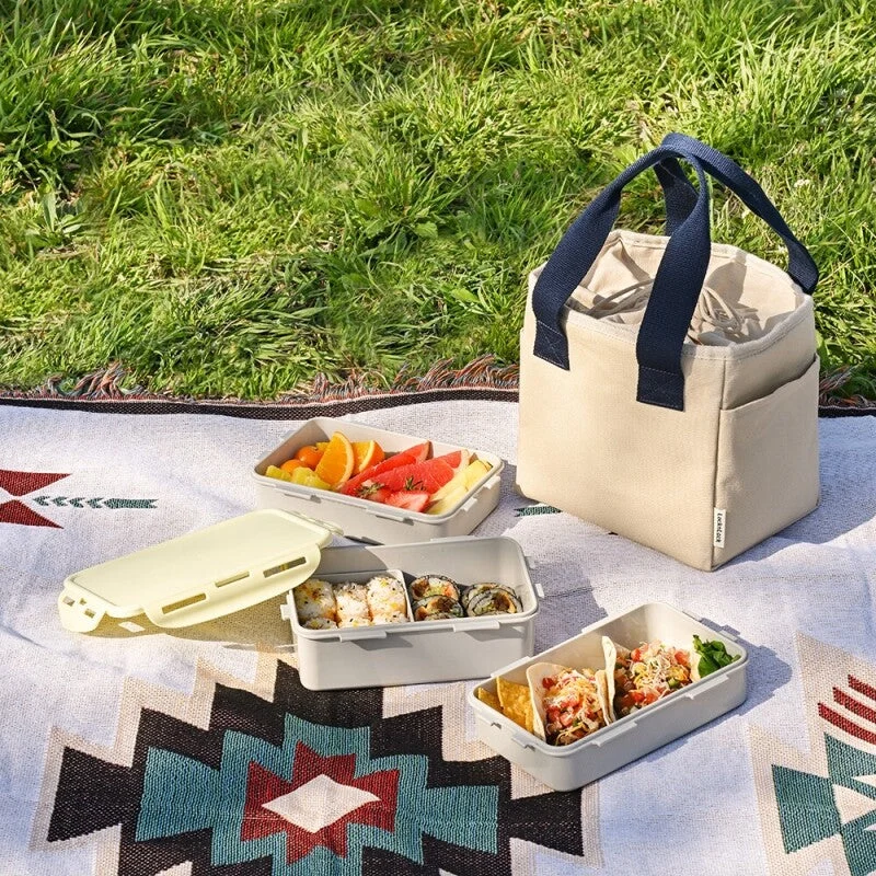 LocknLock Daily Cotton Dosilock Rectangular 3-Tier Lunch Box