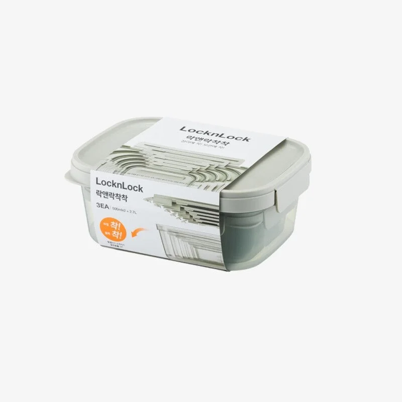 LocknLock Stackable Containers Set (500ml 2P + 2.7L 1P) - Image 5