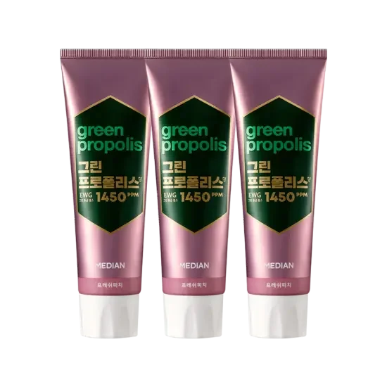 Median Green Propolis Toothpaste Fresh Peach 100g × 3ea - Image 3