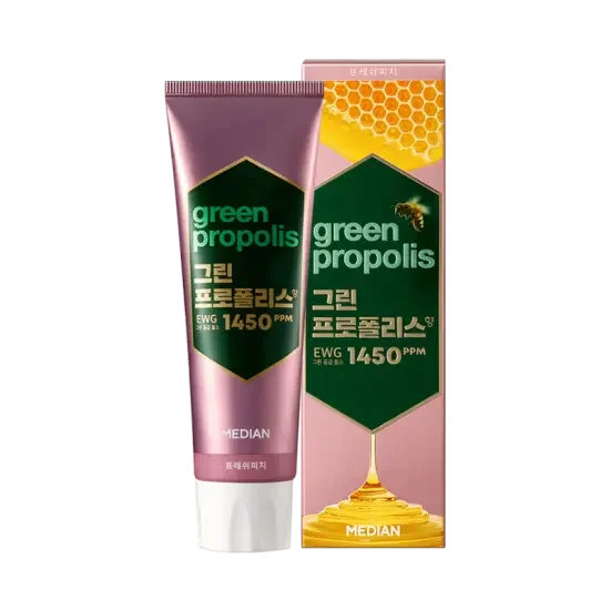 Median Green Propolis Toothpaste Fresh Peach 100g × 3ea - Image 4