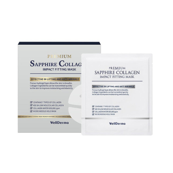 WellDerma Premium Sapphire Collagen Impact Fitting Mask 7X 25g*4seets