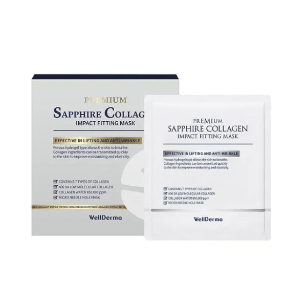 WellDerma Premium Sapphire Collagen Impact Fitting Mask 7X 25g*4seets