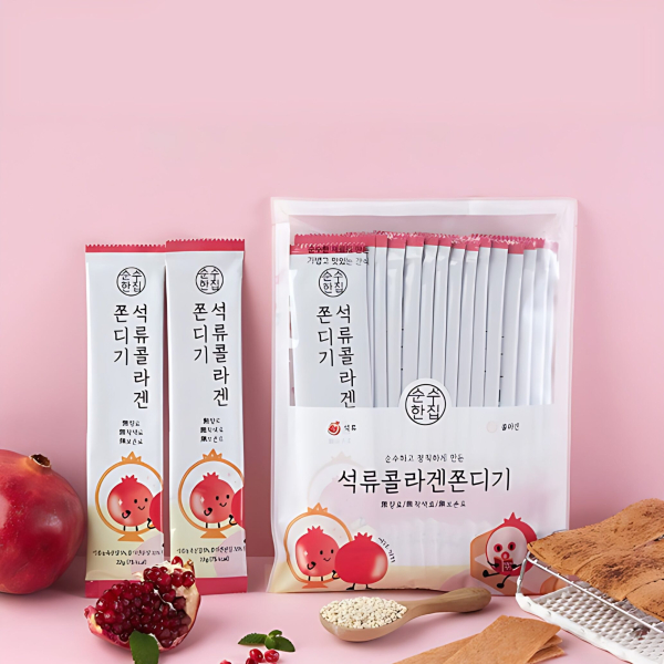 순수한집 Pomegranate Collagen jjondegi(쫀득이) 15pack 375g