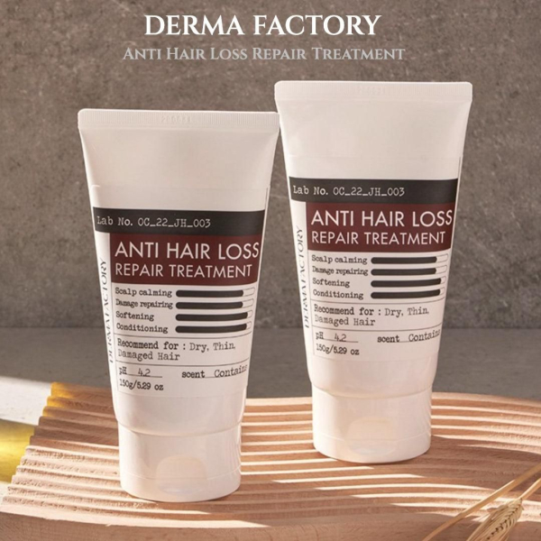 DERMA FACTORY Anti Hair Loss Repair Treatment 150g*2pcs Brewer's Yeast Protein Supply Caffeine Argan Kernel Oil Natural Active Ingredients Scalp Hair Care - EmpressKorea