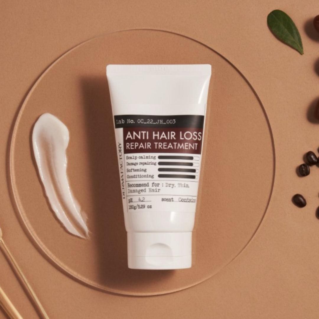 DERMA FACTORY Anti Hair Loss Repair Treatment 150g*2pcs Brewer's Yeast Protein Supply Caffeine Argan Kernel Oil Natural Active Ingredients Scalp Hair Care - EmpressKorea