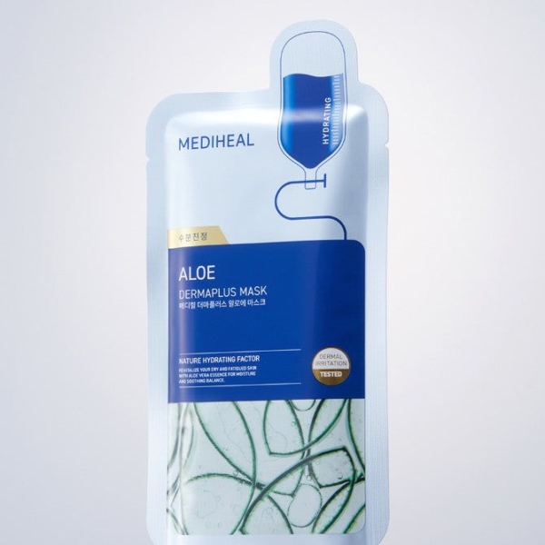 MEDIHEAL Derma Plus Aloe Mask 10 sheets*22ml - EmpressKorea