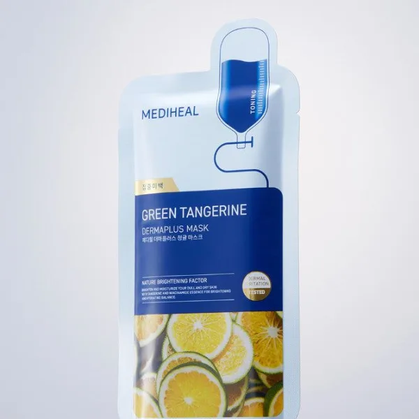 MEDIHEAL Derma Plus Green Tangerine Mask 10 sheets*22ml - EmpressKorea