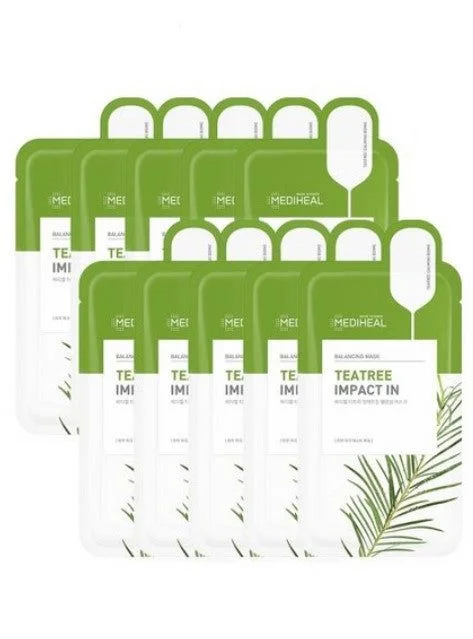 MEDIHEAL Tea Tree Impact Balancing Mask 10*22ml - EmpressKorea