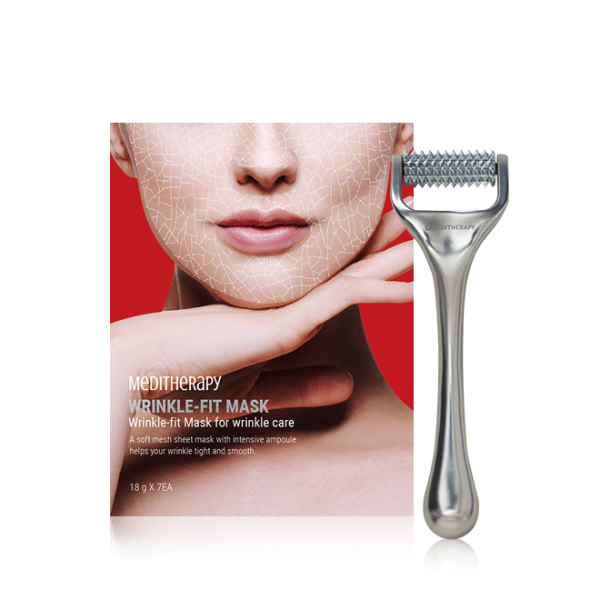 MEDITHERAPY Wrinkle Fit Collagen Mask Needle Roller Set - EmpressKorea