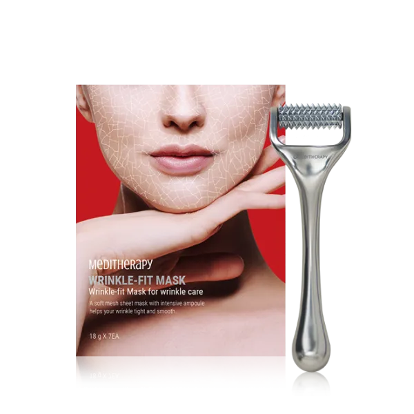 MEDITHERAPY Wrinkle Fit Collagen Mask Needle Roller Set - EmpressKorea