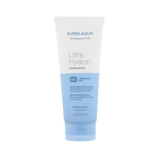 MISSHA Super Aqua Ultra Hyalron Foaming Cleanser 200ml - EmpressKorea