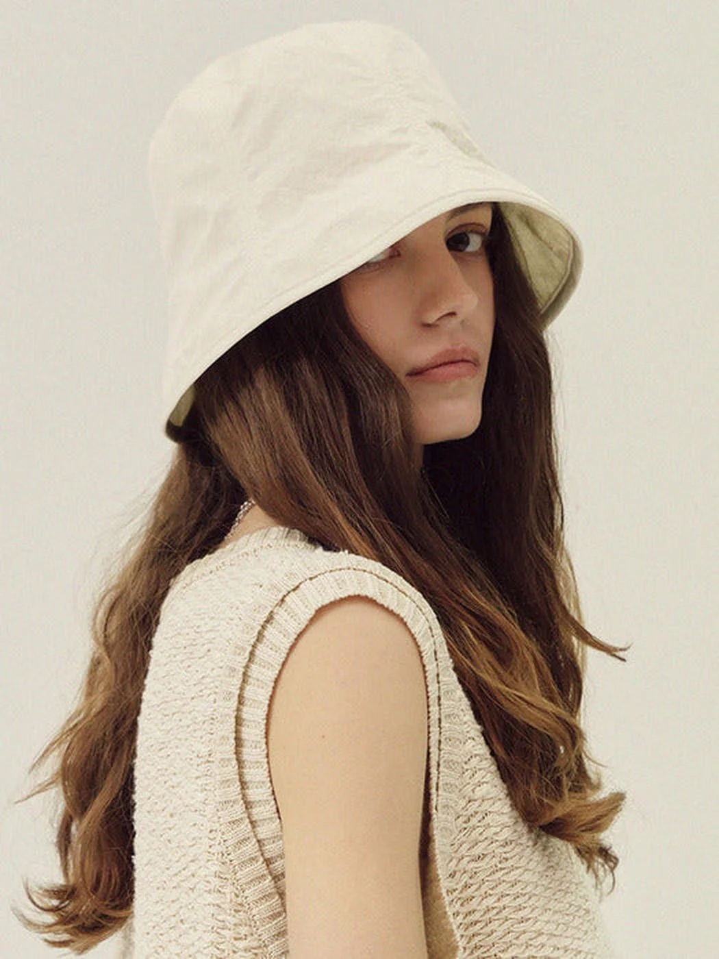 Marchen Larry anorak string bucket hat_3color - EmpressKorea