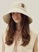 Marchen Objet wide leather strap bucket hat_3color - EmpressKorea