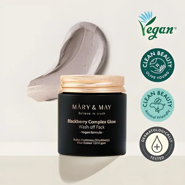 Mary&May Blackberry Complex Glow Wash Off Pack 125g - EmpressKorea