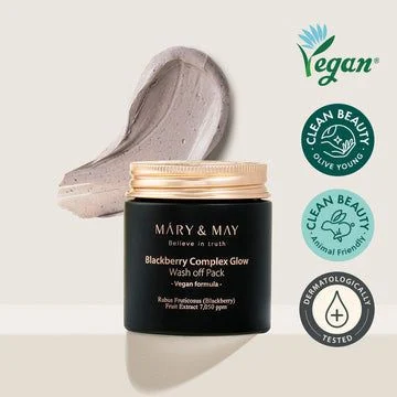 Mary&May Blackberry Complex Glow Wash Off Pack 125g - EmpressKorea