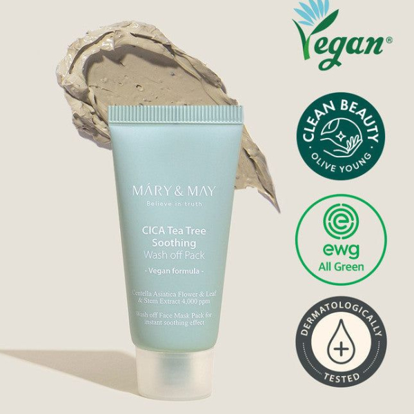 Mary&May CICA Tea Tree Soothing Wash Off Pack 30ml - EmpressKorea