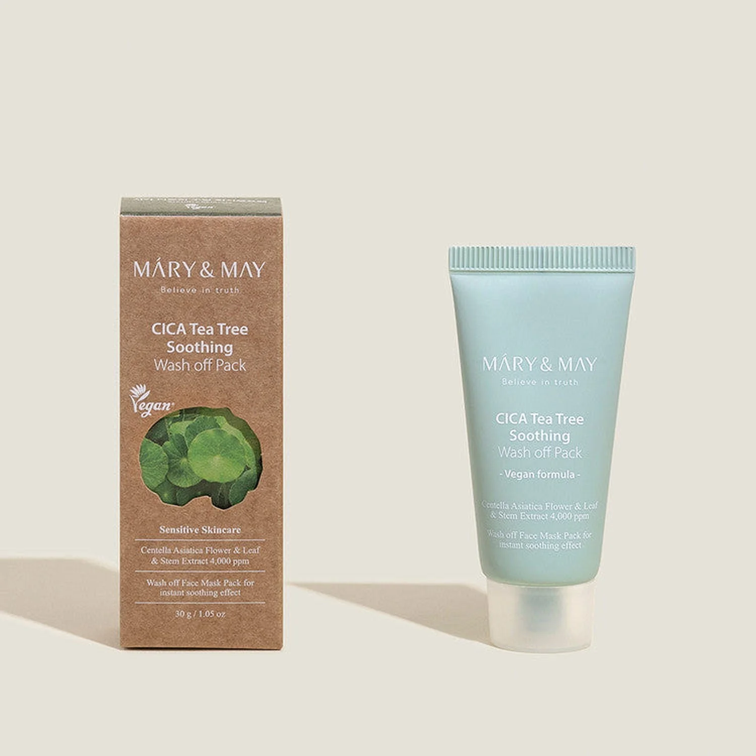 Mary&May CICA Tea Tree Soothing Wash Off Pack 30ml - EmpressKorea