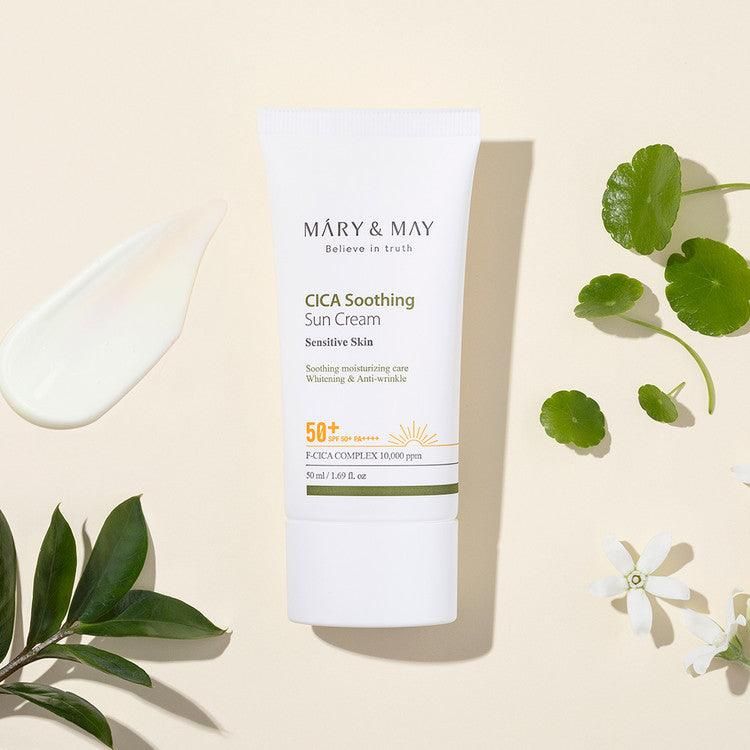 Mary&May Cica Soothing Sun Cream SPF 50+ PA++++ 50ml - EmpressKorea