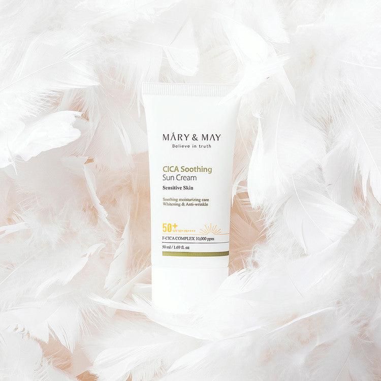Mary&May Cica Soothing Sun Cream SPF 50+ PA++++ 50ml - EmpressKorea
