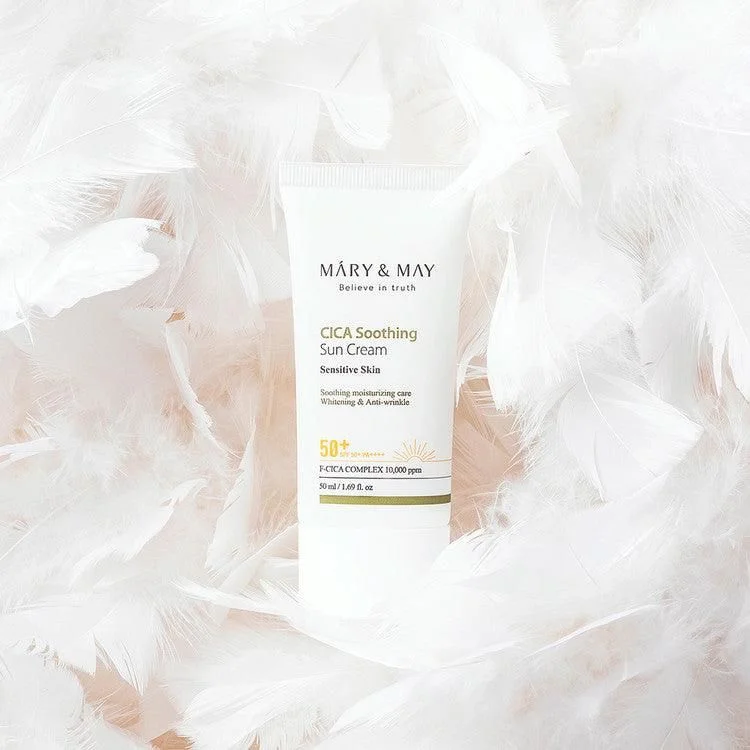 Mary&May Cica Soothing Sun Cream SPF 50+ PA++++ 50ml - EmpressKorea