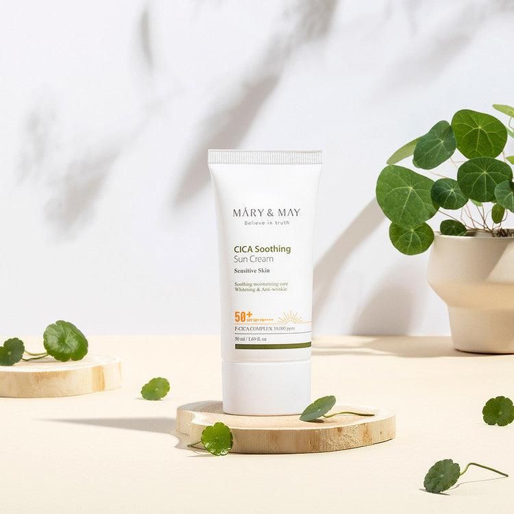 Mary&May Cica Soothing Sun Cream SPF 50+ PA++++ 50ml - EmpressKorea
