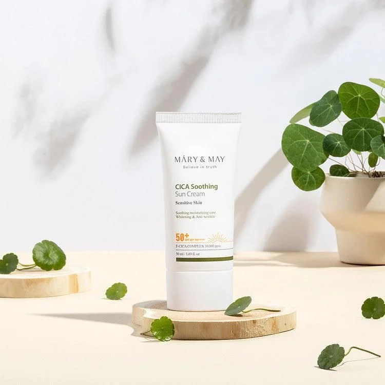 Mary&May Cica Soothing Sun Cream SPF 50+ PA++++ 50ml - EmpressKorea