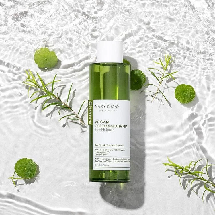 Mary&May Vegan CICA Tea Tree AHA PHA Toner 200ml - EmpressKorea