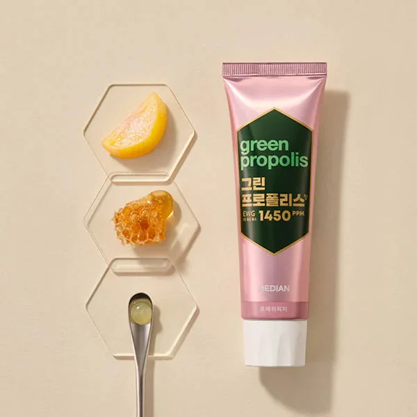 Median Green Propolis Toothpaste Fresh Peach 100g × 3ea - Image 2
