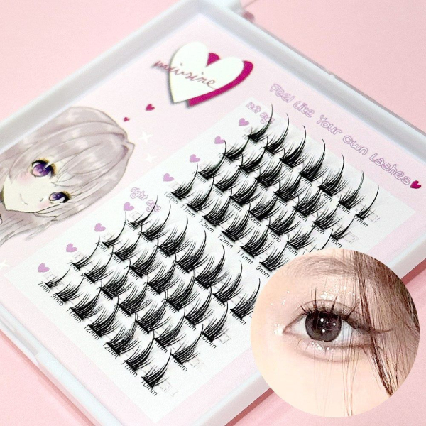 Mibrine eyelash extension doll eye completion eyelash Mibrine collar lash single item, C curl 7~12mm 56pcs - EmpressKorea