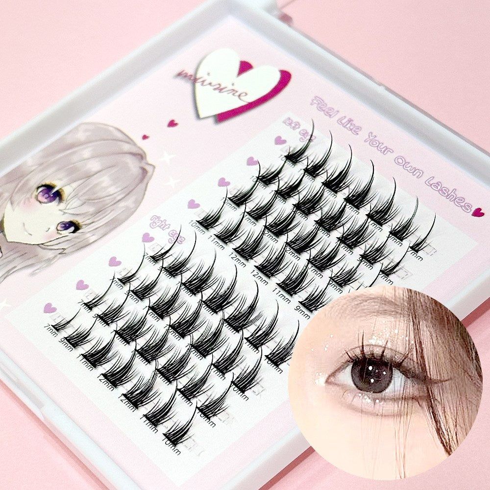 Mibrine eyelash extension doll eye completion eyelash Mibrine collar lash single item, C curl 7~12mm 56pcs - EmpressKorea
