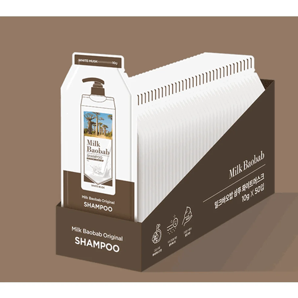 Milk Baobab Shampoo White Musk 10g x 50pcs - EmpressKorea