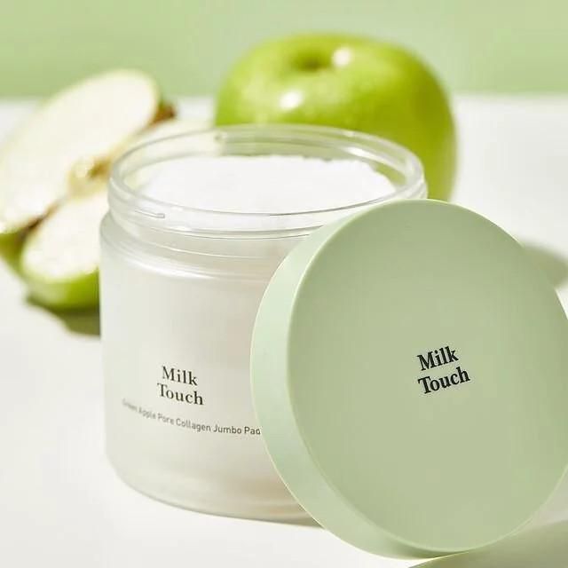 Milk Touch Green Apple Pore Collagen Jumbo Pad 60pcs 130ml - EmpressKorea