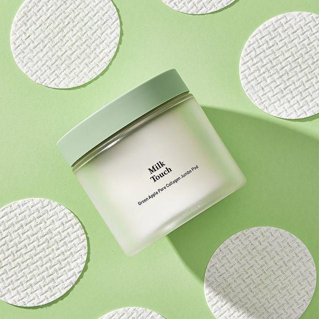 Milk Touch Green Apple Pore Collagen Jumbo Pad 60pcs 130ml - EmpressKorea