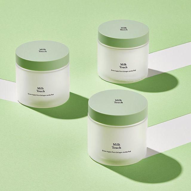 Milk Touch Green Apple Pore Collagen Jumbo Pad 60pcs 130ml - EmpressKorea